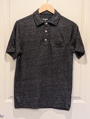 3/$30 GUC Goodfellow & Co S Men's Cotton Blend Marled Grey Polo Shirt